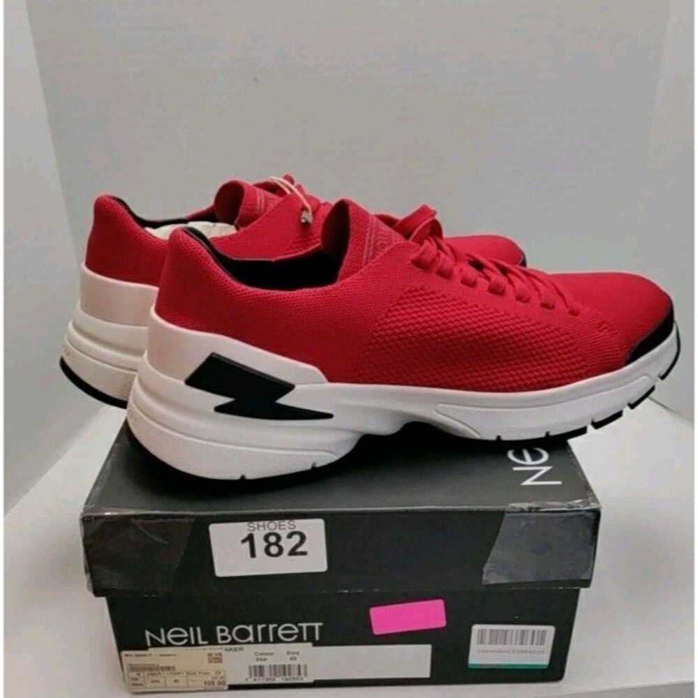 Neil Barrett Athletic Red And White Men's Shoes Size 45 NWOT In Box &W/Dust Bag